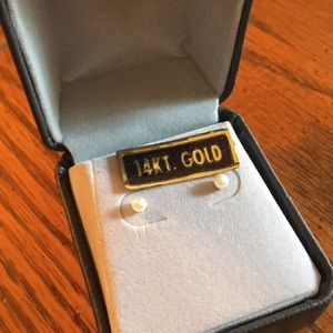 MOVING SALE - 14k gold tiny pearl earrings